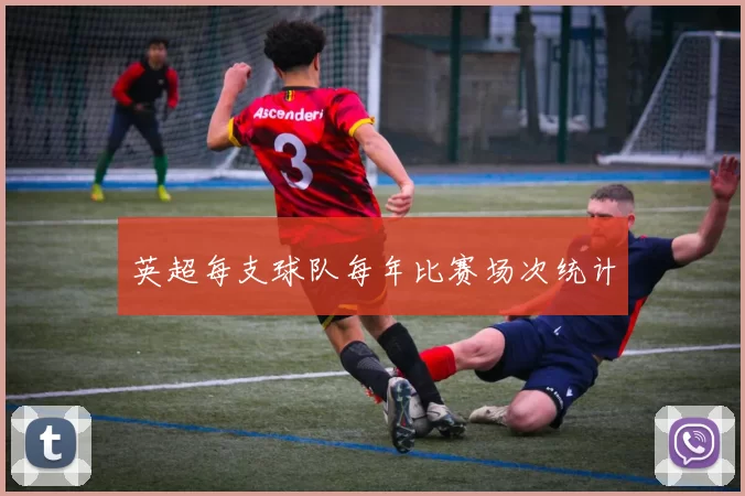 英超每支球队每年比赛场次统计